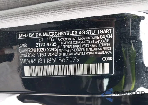 2005 Mercedes-Benz C 240 Luxury 4Matic из США, поврежденный, VIN WDBRH81J85F567579